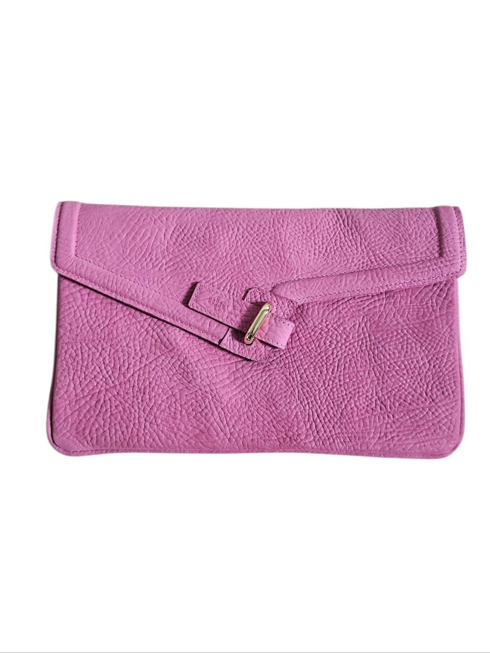 NEW Ela M.i.l.c.k. Leather Textured Clutch Pink